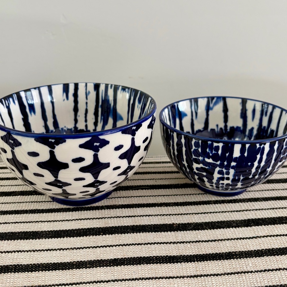 West Elm Indigo Tie-Dye Nesting Bowls